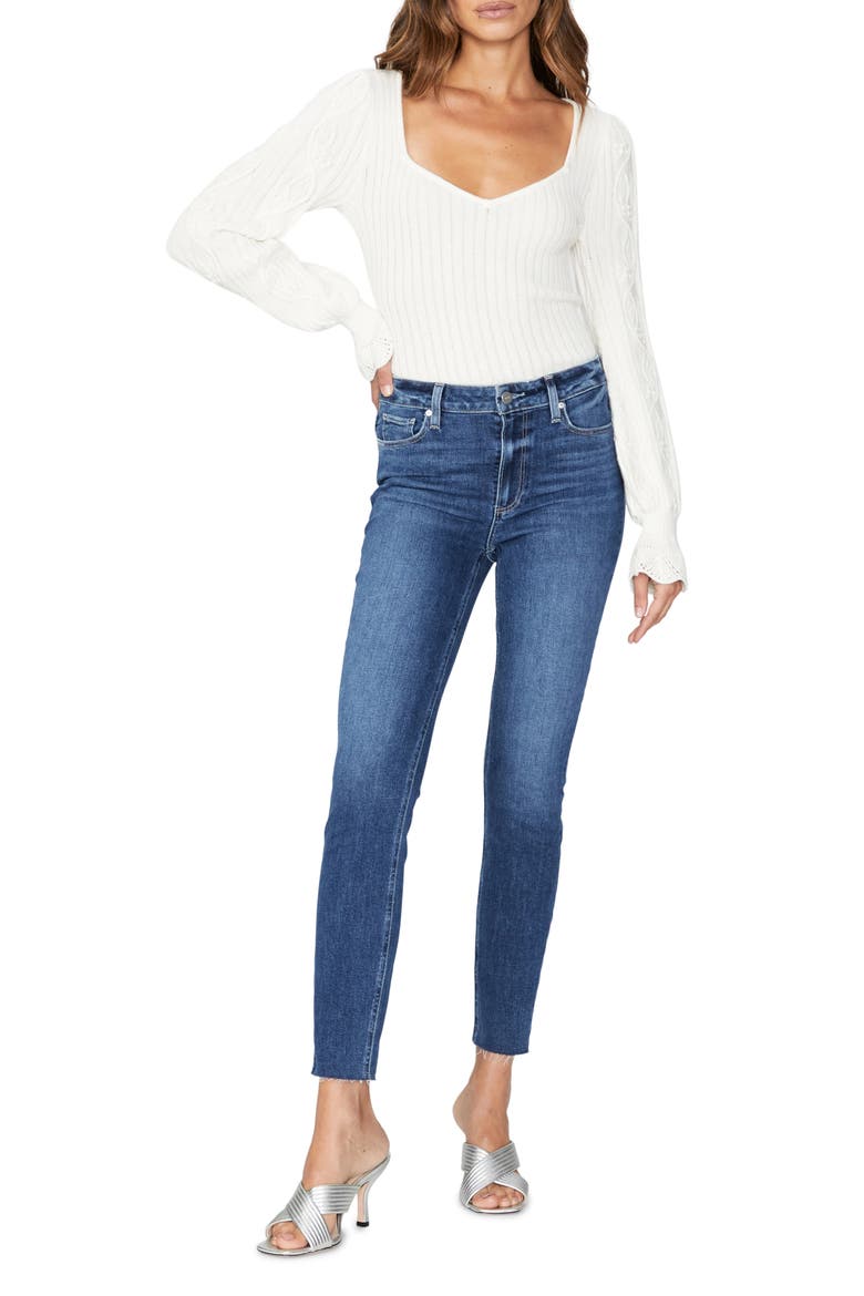 Hoxton Raw Hem Ankle Skinny Jeans, Alternate, color, BIA