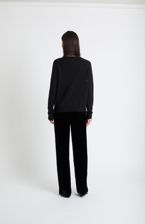 Chinti & Parker Wool-cashmere Candy Cane Sweater In Black