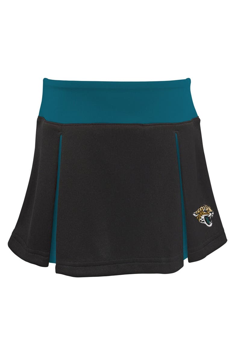 Girls Toddler Black Jacksonville Jaguars Spirit Cheer Three-Piece Cheerleader Set, Alternate, color, Black