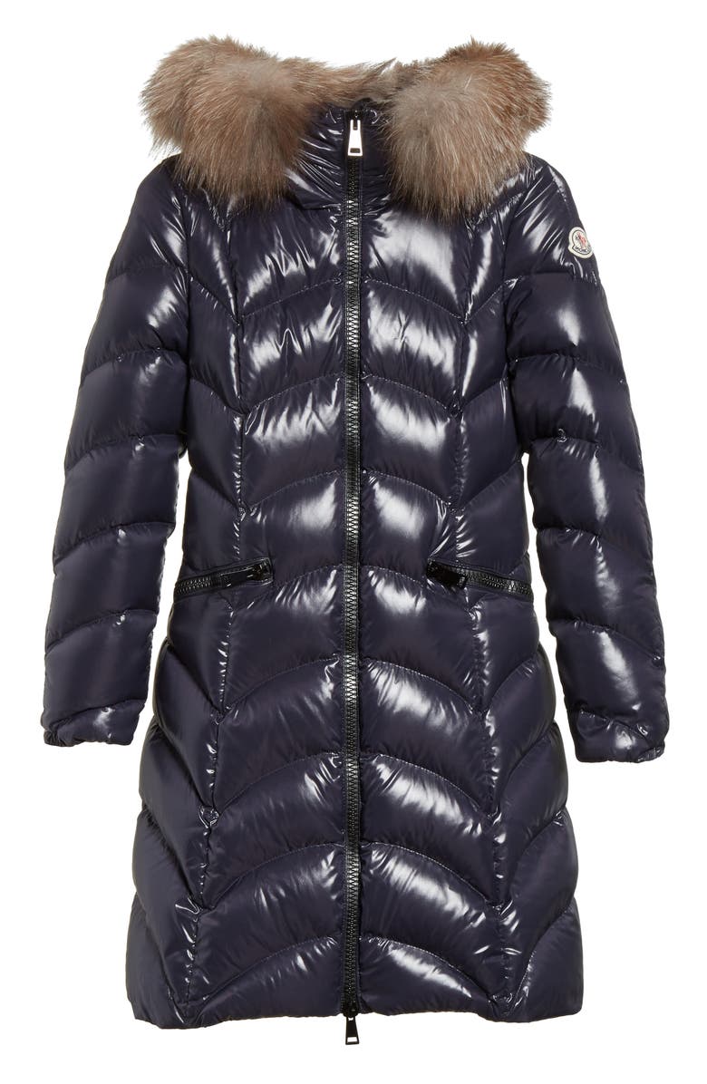 Moncler Albizia Down Puffer Coat with Genuine Fox Fur Trim, Alternate, color,