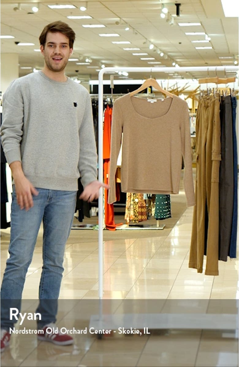 Long Sleeve Scoop Neck Knit Top, sales video thumbnail