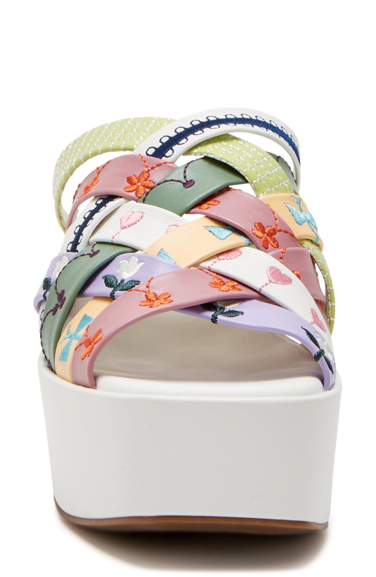The Busy Bee Crisscross Platform Sandal, Alternate, color, EMBROIDERY MULTI