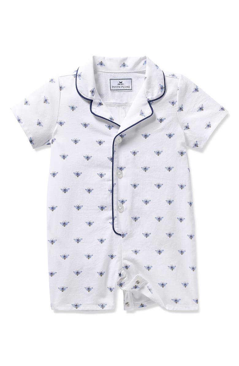 Petite Plume Summer Fitted Twill One-Piece Pajamas, Main, color, 