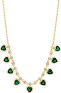 SAVVY CIE JEWELS Bezel Set Heart Fringe Necklace