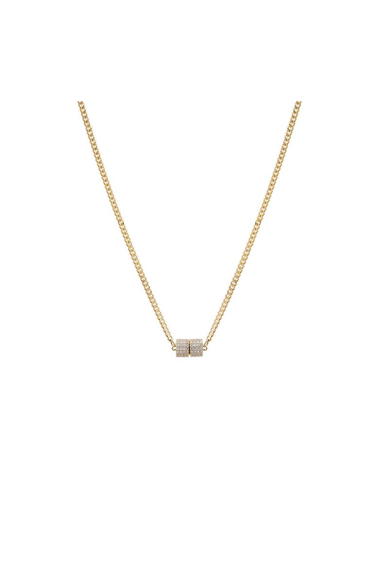 BY ADINA EDEN CZ Pave Rondelle Cuban Chain Necklace, Main, color, Gold