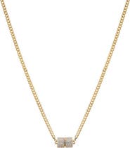 BY ADINA EDEN CZ Pave Rondelle Cuban Chain Necklace