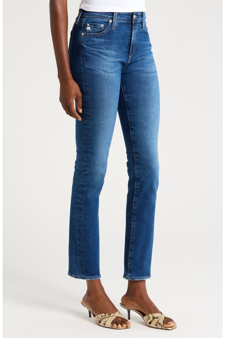 Mari Mid Rise Slim Straight Leg Jeans, Alternate, color, 12 YEARS FLEUR
