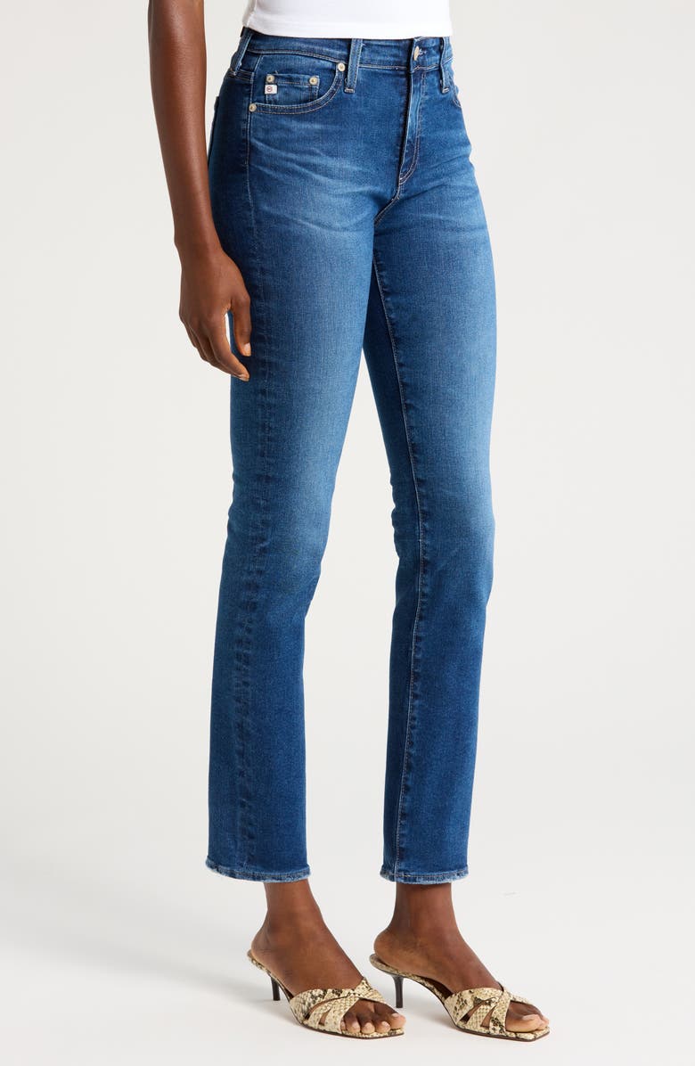 AG Mari Mid Rise Slim Straight Leg Jeans, Alternate, color, 12 Years Fleur