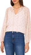 Vince Camuto Abstract Print Long Sleeve Top