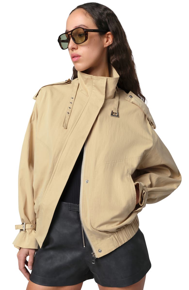 Apparis Thea Balloon Sleeve Rain Jacket, Alternate, color, Sandstone