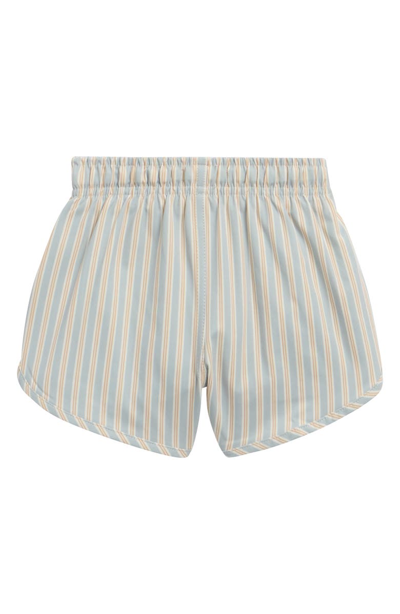 QUINCY MAE Kids' Blue N Butters Stripe Swim Shorts, Alternate, color, Blue