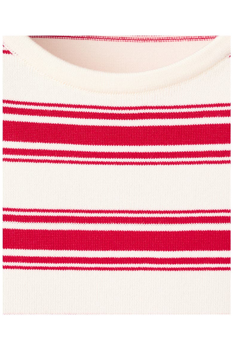 Stripe Short Sleeve Sweater, Alternate, color, RED