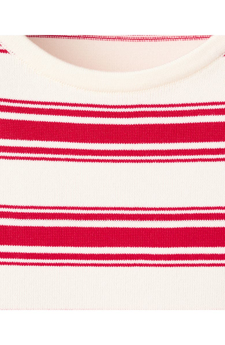 MANGO Stripe Short Sleeve Sweater, Alternate, color, 