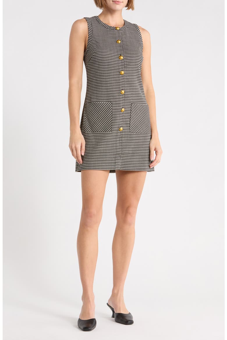 Orla Sleeveless Shift Dress, Main, color, BLACK/ IVORY