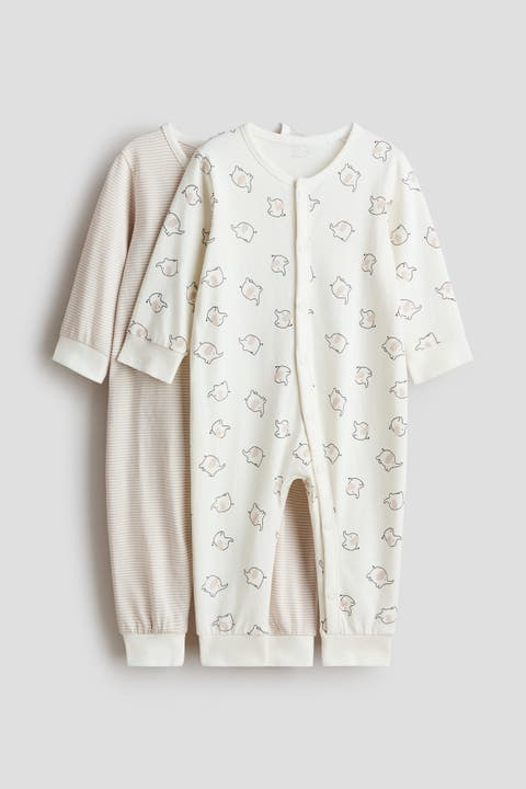 2-pack cotton pajama jumpsuits
