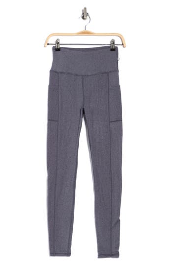 Balance Collection Riley High Waist Pocket Ankle Leggings In Gray