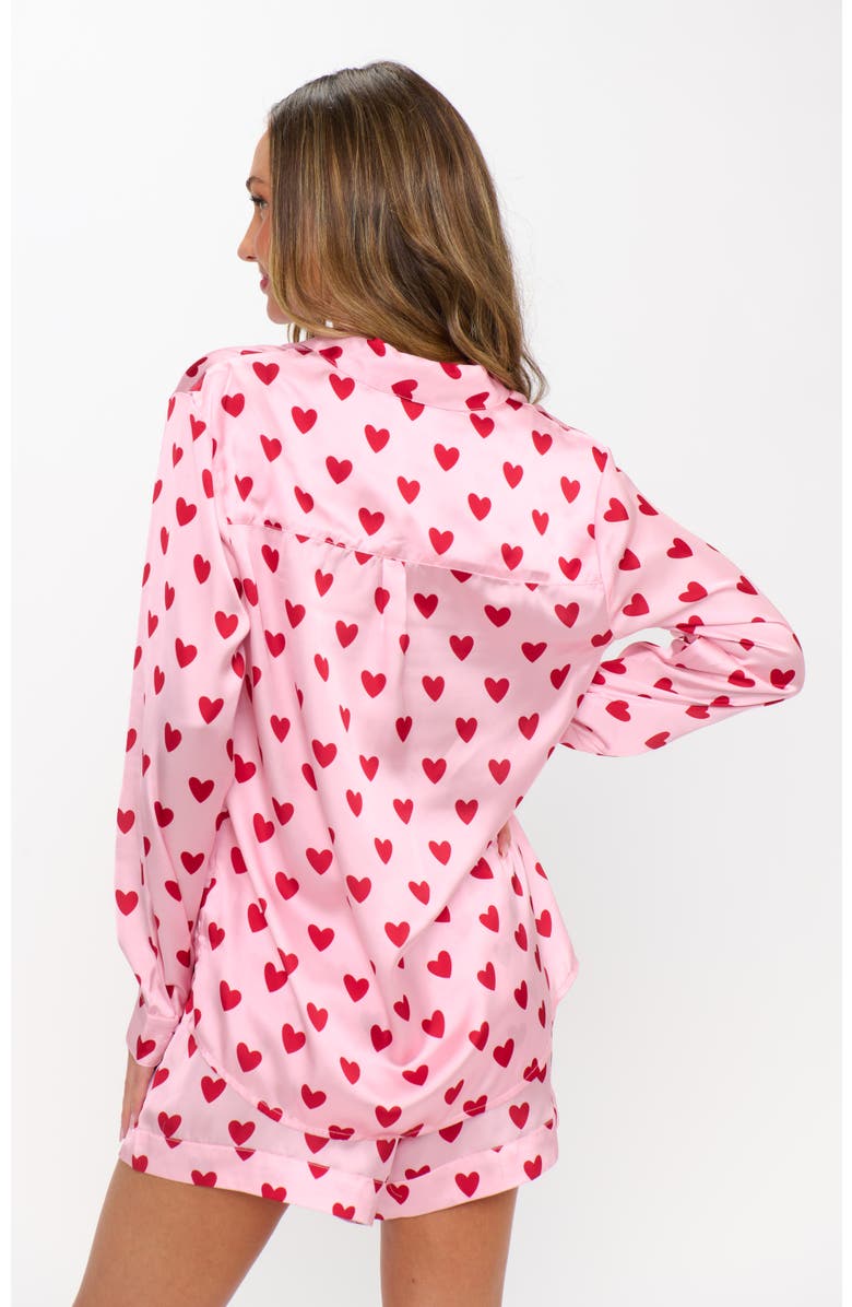 Show Me Your Mumu Early Riser PJ Set, Alternate, color, Pink Queen Of Hearts Silky