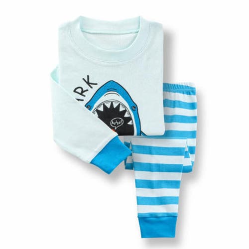 Shop Benben 3 Pack Boys' Pajamas In Blue Dinosaurs/sharks/trains
