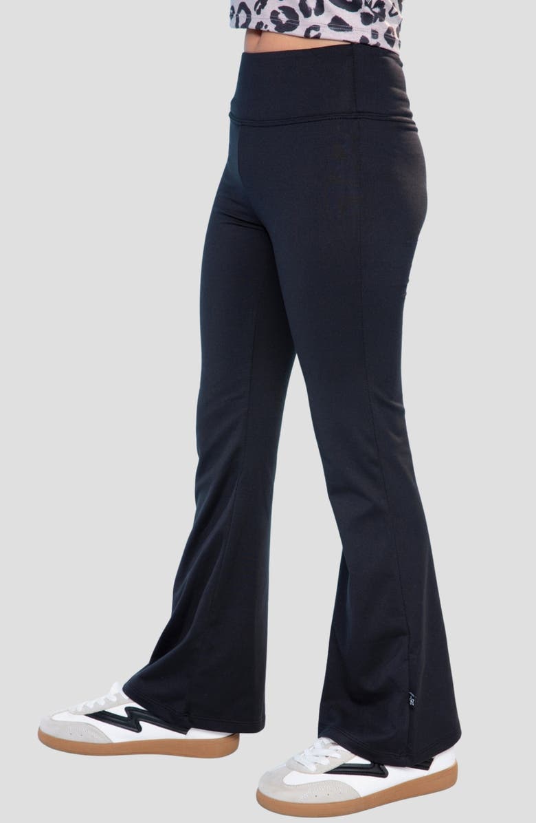 PixieLane Kids' Soft Luxe Flare Leggings, Alternate, color, Black