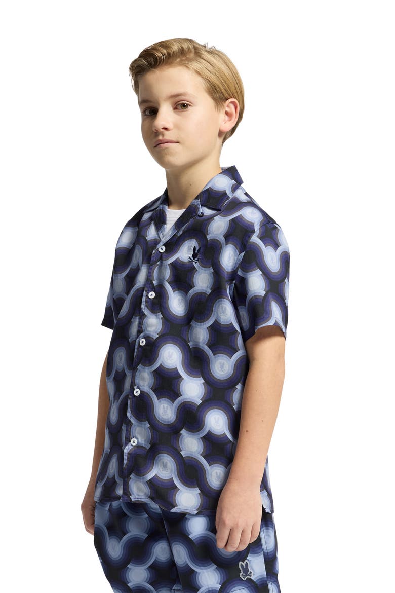 Kids' Paros Camp Shirt, Alternate, color, EVENING BLUE