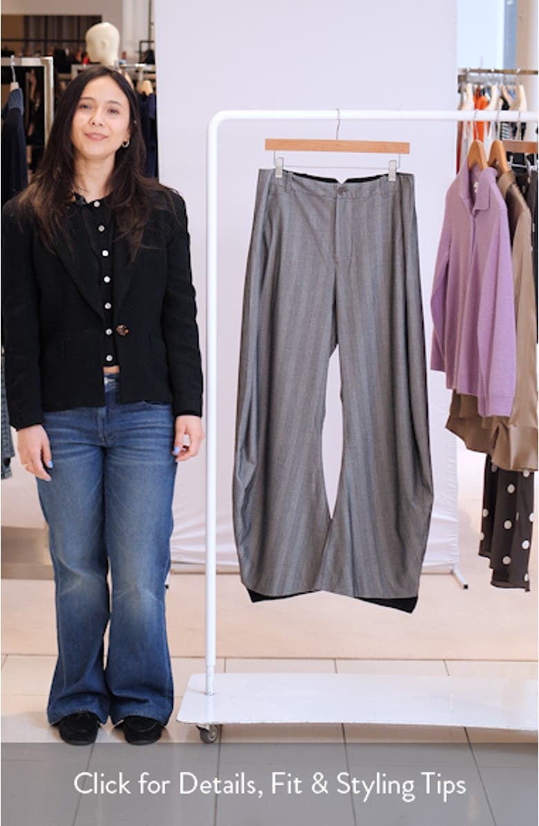 Spotlight Pinstripe Barrel Leg Pants, sales video thumbnail