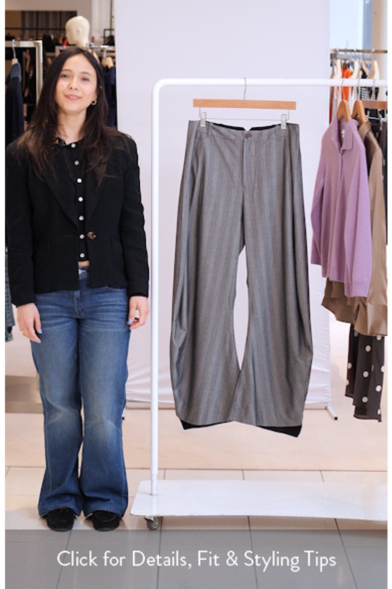 Spotlight Pinstripe Barrel Leg Pants video