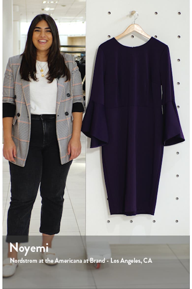 Flare Sleeve Scuba Sheath Dress video
