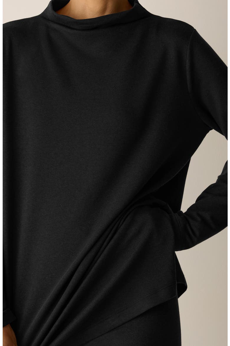 Funnel Neck Long Sleeve Top, Alternate, color, BLACK