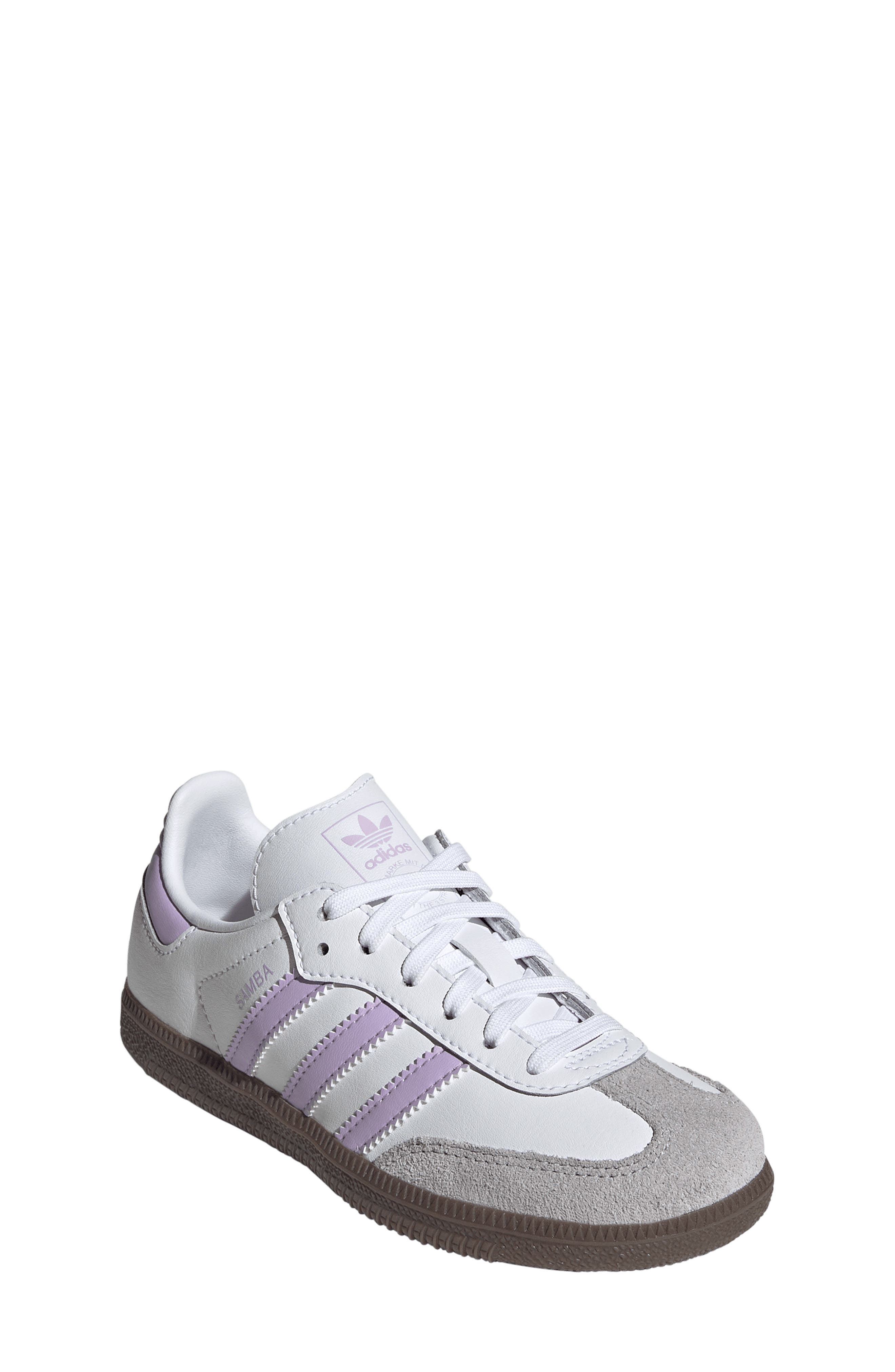 adidas Kids' Samba OG Sneaker, Main, color, White/ Powder Plum/ Gum