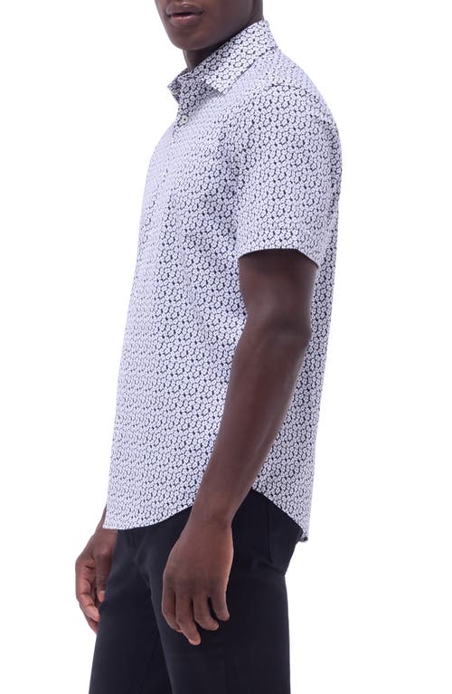 BUGATCHI BUGATCHI MILES OOOHCOTTON® FLORAL SHORT SLEEVE BUTTON-UP SHIRT