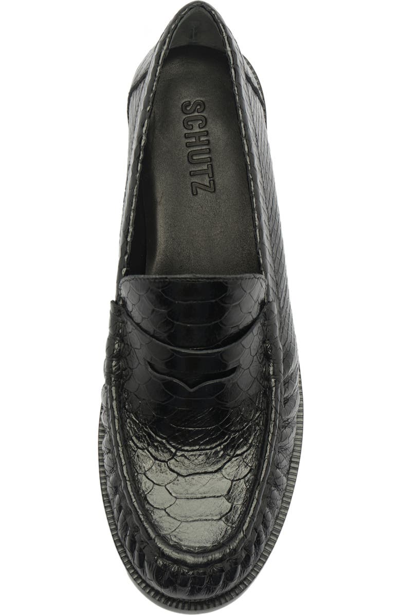 Schutz Tyche Genuine Calf Hair Penny Loafer, Alternate, color, Black