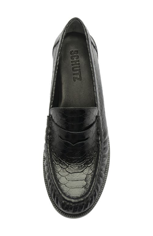 Schutz Tyche Genuine Calf Hair Penny Loafer In Black