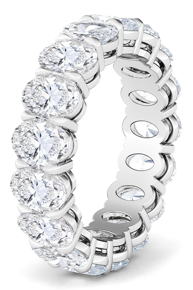 Oval Cut Lab Created Diamond Eternity Band, Alternate, color, WHITE GOLD
