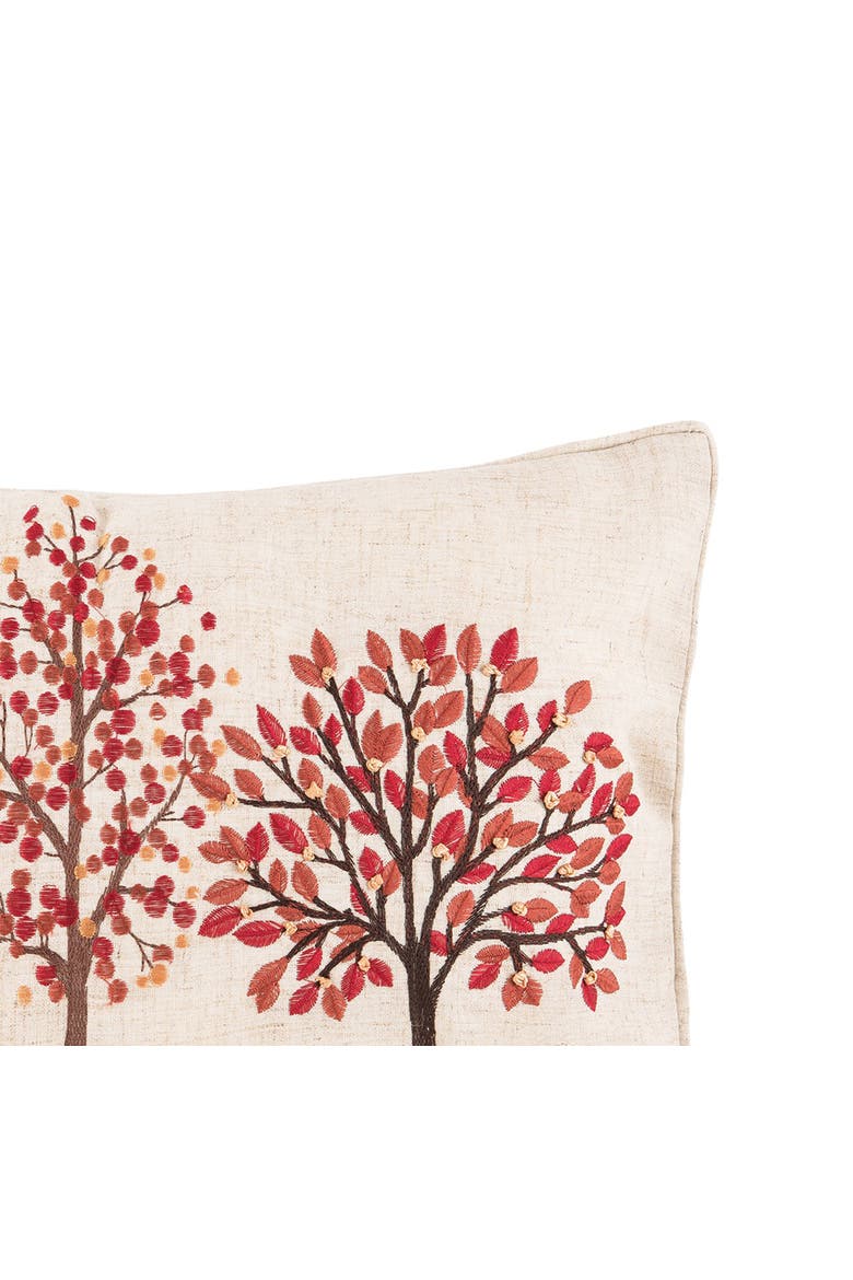 Autumn Forest Falling Leaves Embroidered Mini Accent Pillow 12" x 18", Alternate, color, Orange