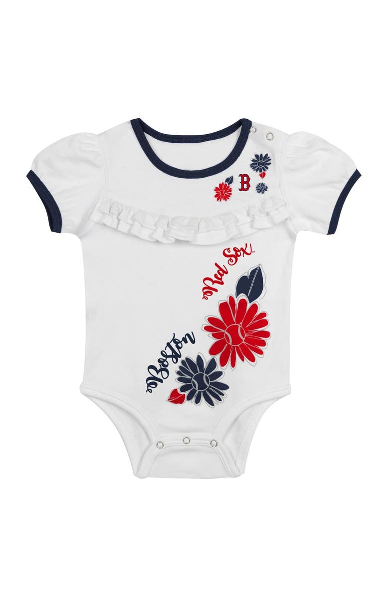 Outerstuff Newborn White/Navy Boston Red Sox Sweet Catcher 3-Piece Bodysuit, Headband and Skirt Set, Alternate, color, White