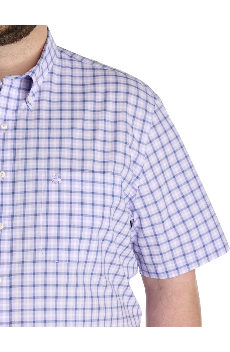 Brooks Brothers Big & Tall  Check-Patterned Friday Oxford Sport Shirt, Alternate, color, Lavender