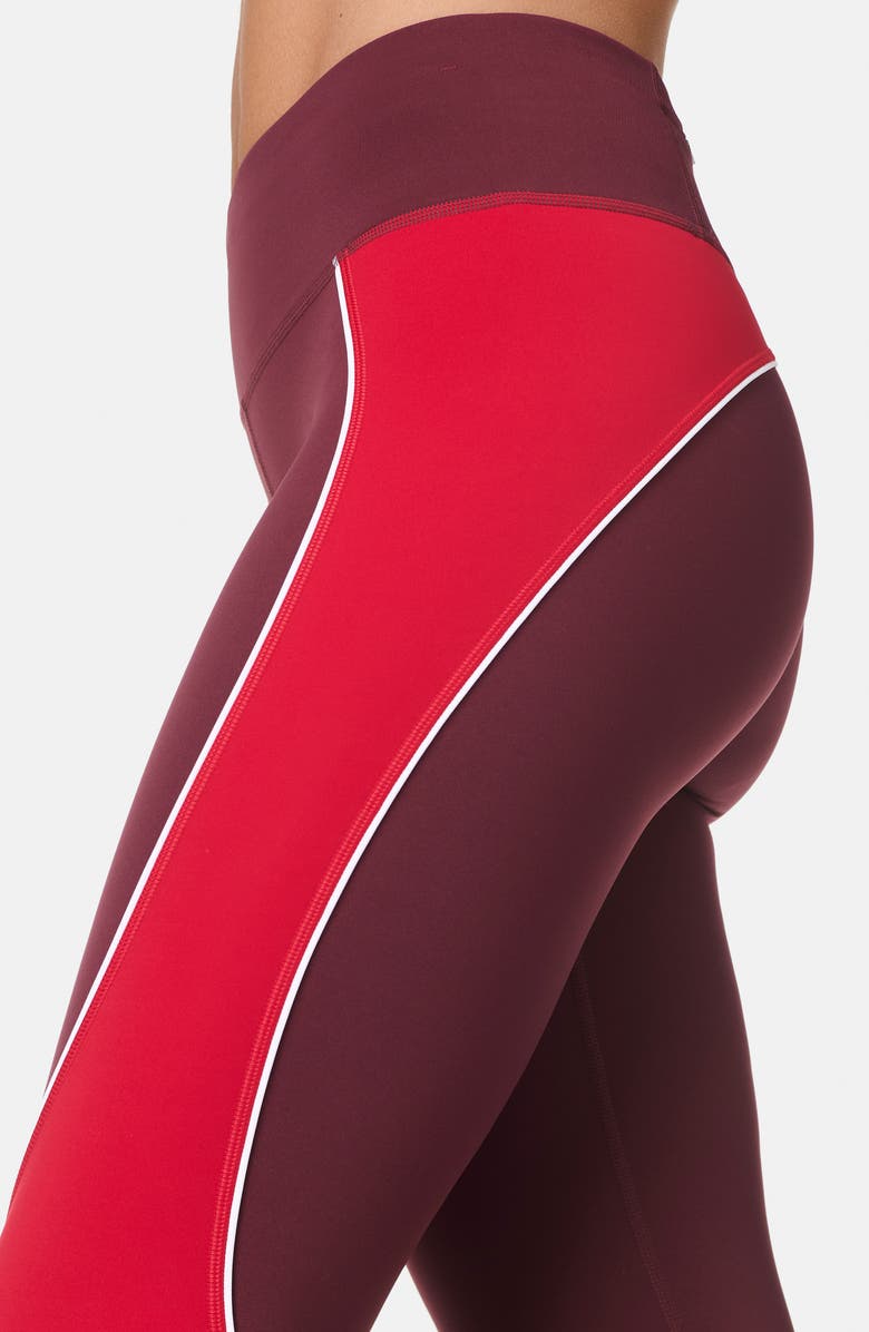 Sweaty Betty Power 7/8 Workout Pocket Leggings, Alternate, color, Garnet Red/ Pepperred White
