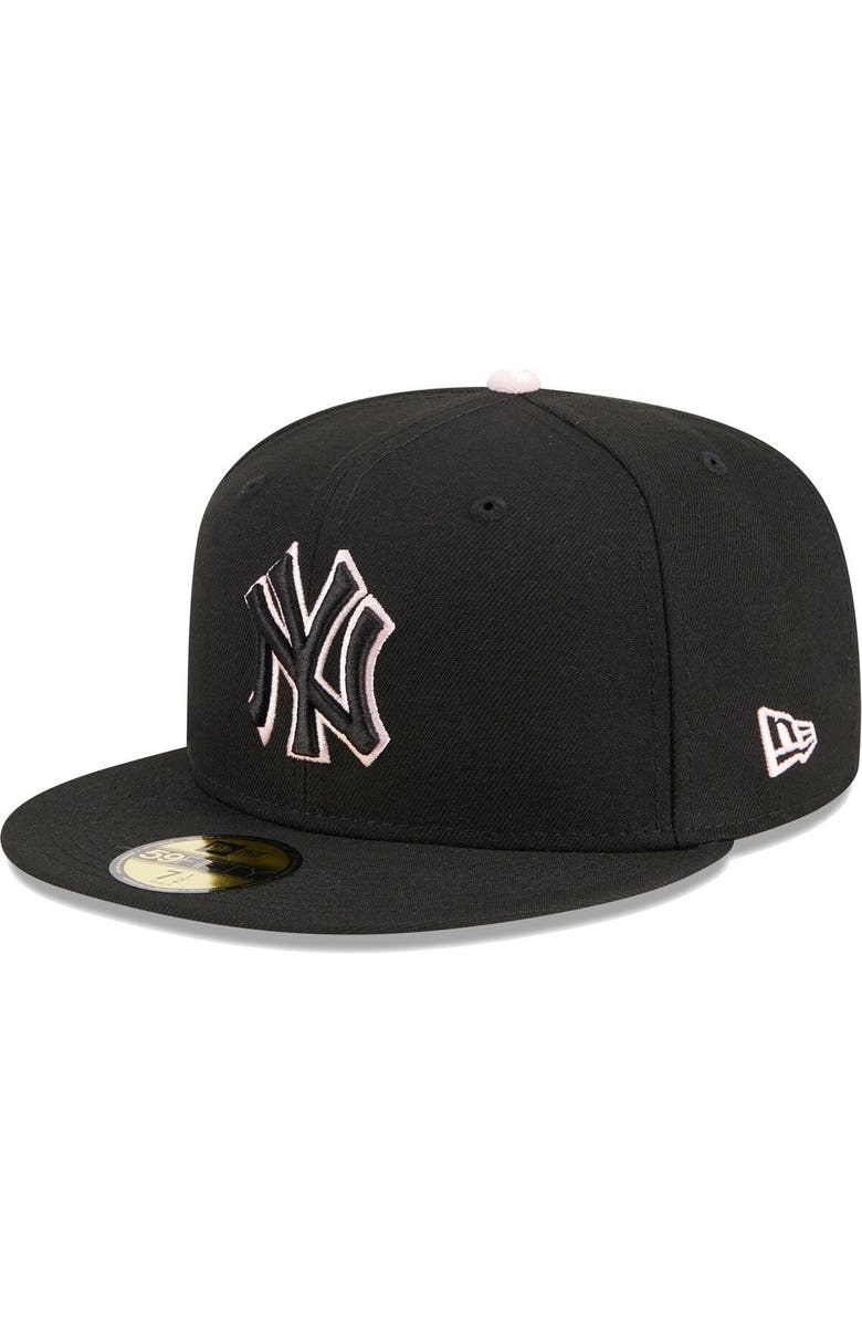 New Era Men's New Era  Black New York Yankees Pastel Undervisor 59FIFTY Fitted Hat, Alternate, color, 