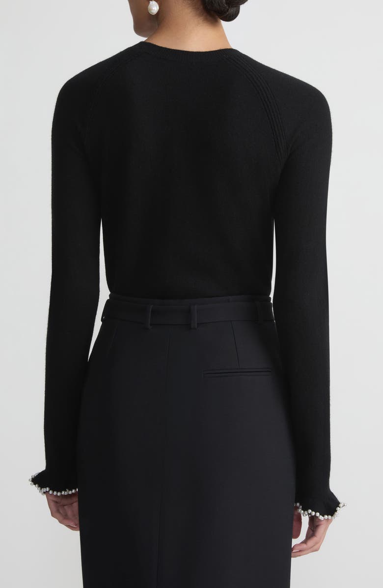 Lafayette 148 New York Hand Beaded Faux Pearl Cashmere Sweater, Alternate, color,
