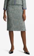 ST. JOHN Metallic Tweed Skirt