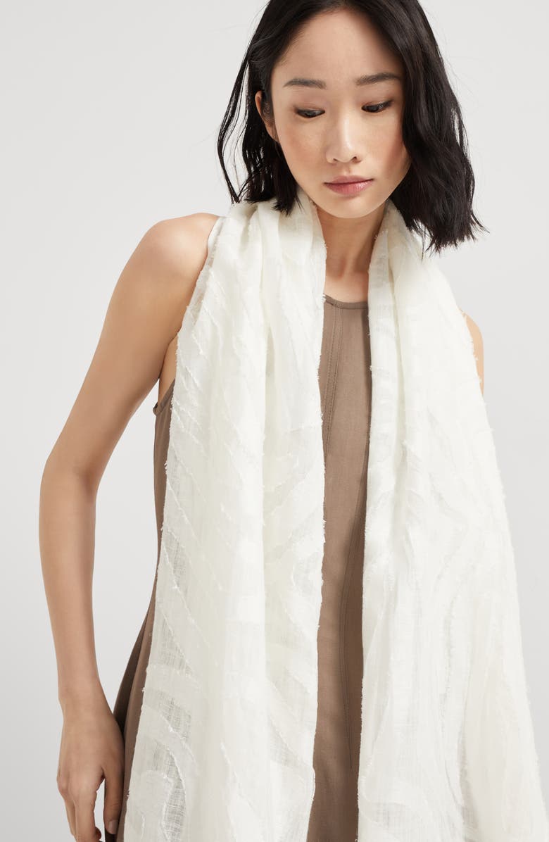 Brunello Cucinelli Linen scarf, Alternate, color, 