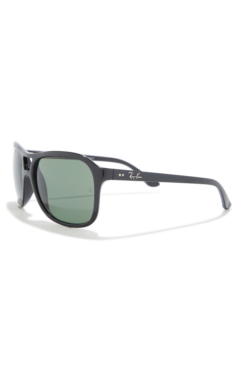 60mm Square Sunglasses, Alternate, color, BLACK