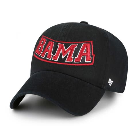 Men's '47 Black Alabama Crimson Tide Clean Up Adjustable Hat