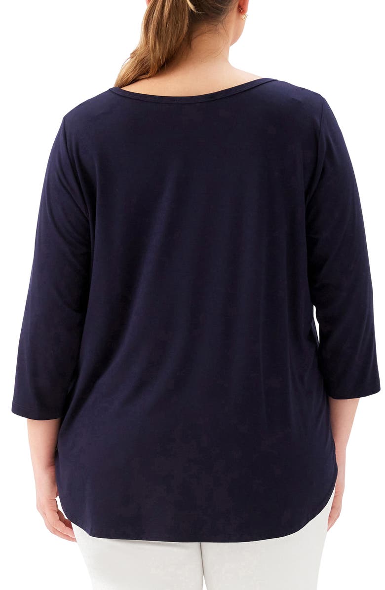 Karen Kane Jersey Shirttail Top, Alternate, color, Navy