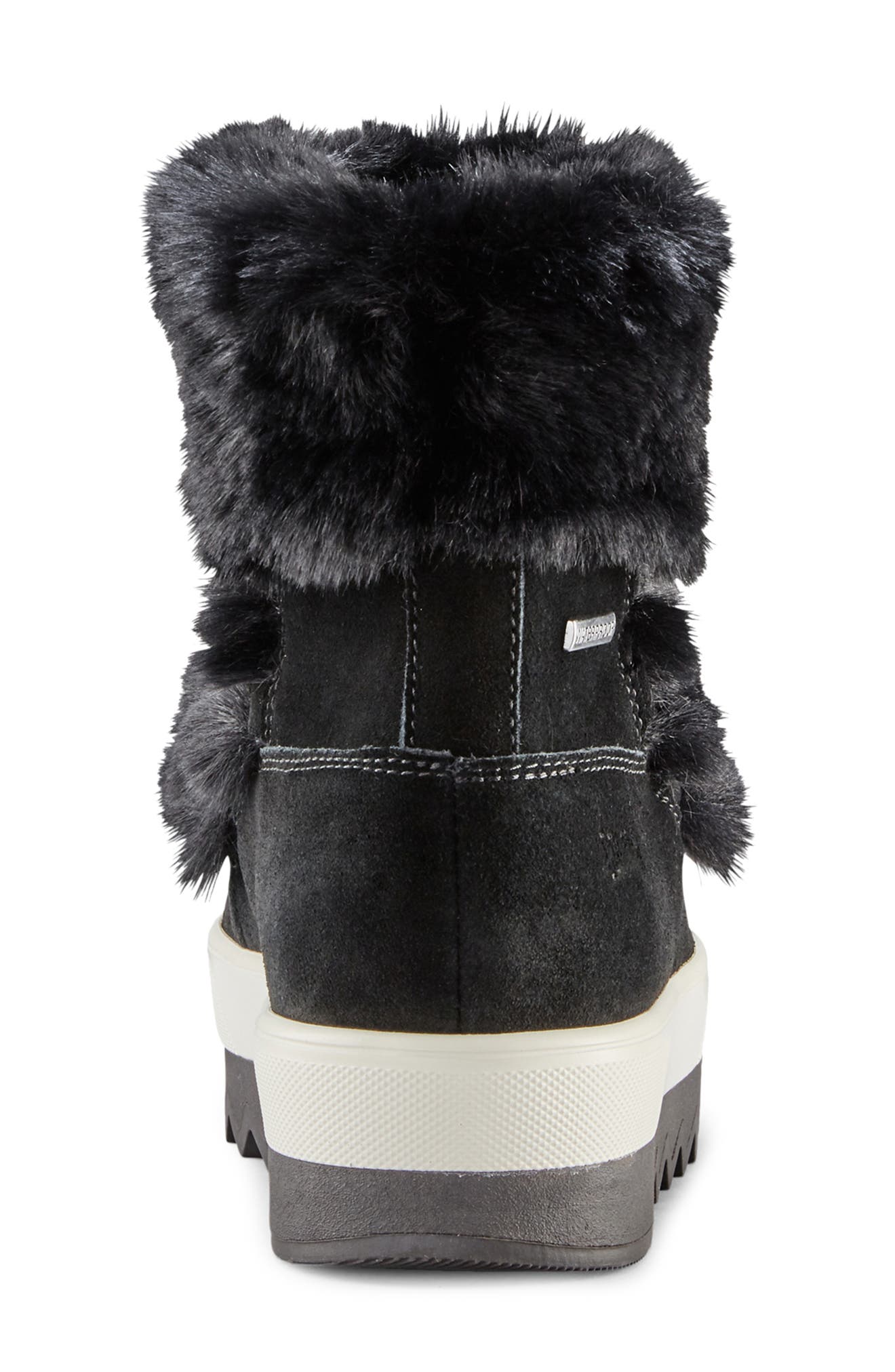 Vanity Faux Fur Trim Waterproof Bootie, Alternate, color, BLACK ALL OVER