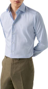 Eton Contemporary Fit Light Blue Cotton Twill Dress Shirt