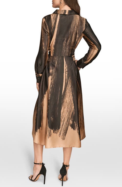 Donna Karan New York Long Sleeve Midi Dress In Multi