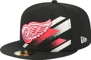 New Era Men's New Era Black Detroit Red Wings Faded Lines 59FIFTY Fitted Hat