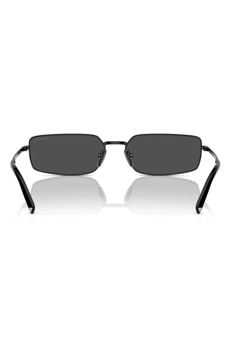 Prada 59mm Rectangular Sunglasses, Alternate, color, Black/ Grey