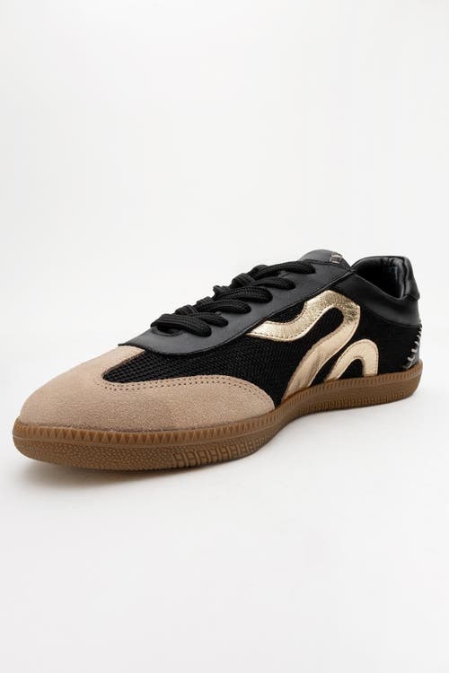 Forever & Always Shoes Perry Leather Sneakers In Black Leather
